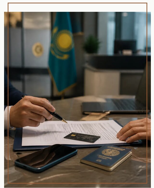 Открытие счета и банковской карты в Казахстане в Кизилюрте
